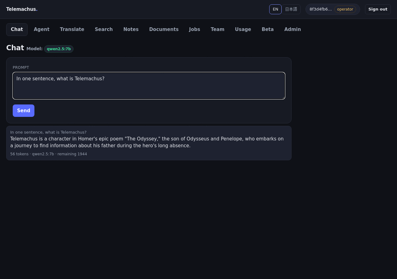 Telemachus — a private AI lab your team actually hosts